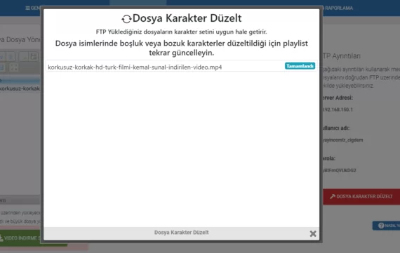 Dosya Otomatik Karakter Düzetme